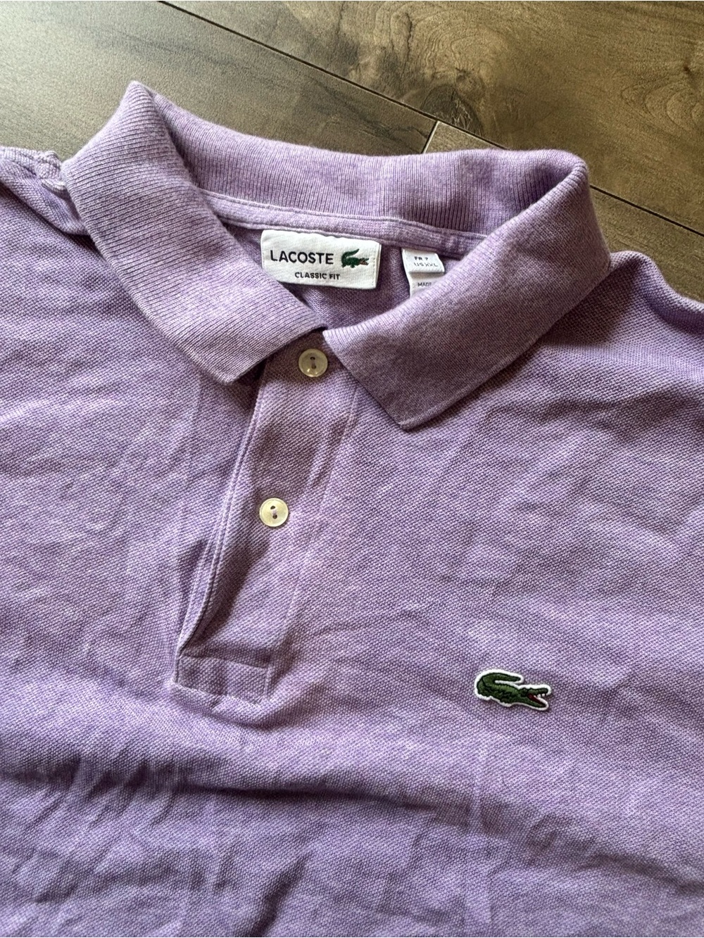 Lacoste Classic Fit Petit Pique Polo Shirt Lavender Purple - Men's FR 7 / US XXL